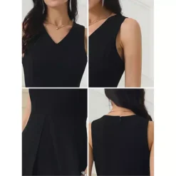 Women's Wide Leg Jumpsuits Chiffon V Neck Cocktail Sleeveless Jumpsuit 9 Women's Wide Leg Jumpsuits Chiffon V Neck Cocktail Sleeveless Jumpsuit -Fashion Clothing Store 7687240 ALT3