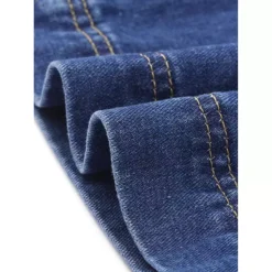 Women's Summer Denim Dress Casual Cap Sleeve Belted Button Down V Neck Jean Shirt Dresses -Fashion Clothing Store 7687264 ALT3