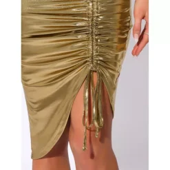 Ruched Skirt For Women's High Waisted Party Cocktail Club Bodycon Midi Skirts -Fashion Clothing Store 7696702 ALT3