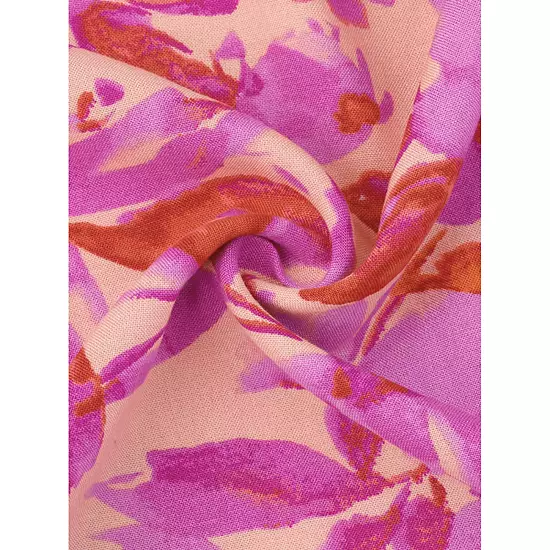 Floral Dress For Women's Casual Ruffled Hem Wrap Short Sleeve Midi Dress 4 Floral Dress For Women's Casual Ruffled Hem Wrap Short Sleeve Midi Dress - Image 4