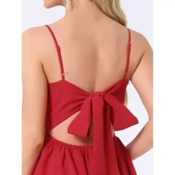 Spaghetti Straps Dress For Women's Backless Bow Tiered Ruffle A-Line Mini Party Dresses 10 Spaghetti Straps Dress For Women's Backless Bow Tiered Ruffle A-Line Mini Party Dresses -Fashion Clothing Store 7696754 ALT3