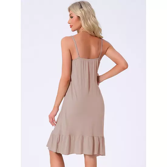 Women's Sleepwear Lace Cute Nightgown Sleeveless Ruffle Thigh Length Nightdress Lingeries 3 Women's Sleepwear Lace Cute Nightgown Sleeveless Ruffle Thigh Length Nightdress Lingeries - Image 3