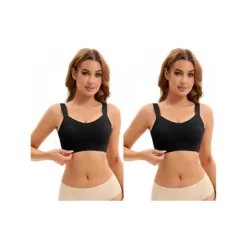2 Packs Women's Push Up V Neck Full Coverage Bras Wirefree Adjustable Straps Minimizers 19 2 Packs Women's Push Up V Neck Full Coverage Bras Wirefree Adjustable Straps Minimizers -Fashion Clothing Store 7714549 Black