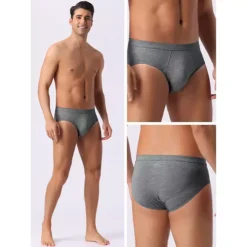 Men's Underwear Solid Color Elastic Waist Soft Comfortable Briefs 2Pcs -Fashion Clothing Store 7718127 ALT3