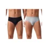 Men's Underwear Solid Color Elastic Waist Soft Comfortable Briefs 2Pcs
