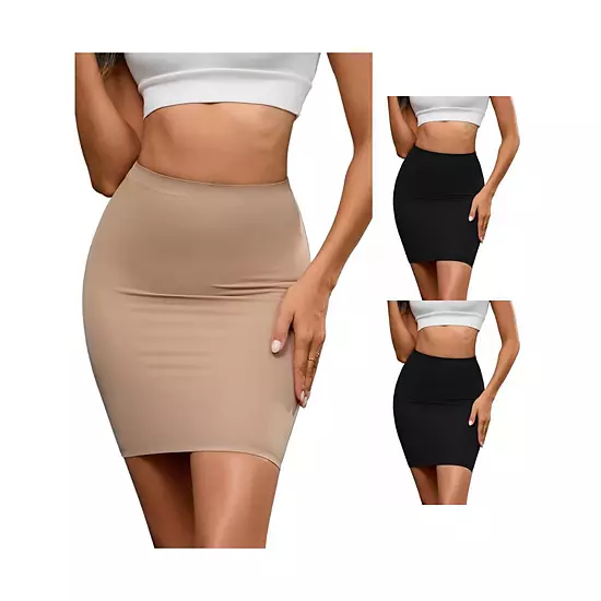 3 Packs Women's High Waisted Half Slips Under Dress Tight Skirt Body Shaper Slimming Slips 1 3 Packs Women's High Waisted Half Slips Under Dress Tight Skirt Body Shaper Slimming Slips