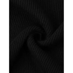 Women's Short Sleeve Bodysuit Square Neck Slim Fit Dressy Sweater Romper Ribbed Knit Jumpsuit -Fashion Clothing Store 7719204 ALT3