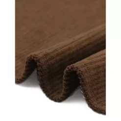 Corduroy Jacket For Women's Button Up V Neck Blouses Autumn And Winter Loose Shirt -Fashion Clothing Store 7739552 ALT3