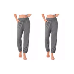 2Pcs Women's Pajama Pants Soft Comfy Pj Pants Lounge Pants Sleepwear With Pockets -Fashion Clothing Store 7755438 Grey
