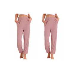 2Pcs Women's Pajama Pants Soft Comfy Pj Pants Lounge Pants Sleepwear With Pockets -Fashion Clothing Store 7755438 Pink