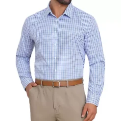 Printing Shirt For Men's Geometric Patterns Long Sleeve Business Pattern Dress Shirts -Fashion Clothing Store 7758799 Blue Gray