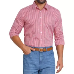 Printing Shirt For Men's Geometric Patterns Long Sleeve Business Pattern Dress Shirts