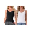 2Pcs Women's Loungewear Sleeveless Soft V Neck Cami Soild Casual Sleepshirts