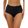 Women's High Waist Underwear Tummy Control Comfortable Lace Ribbed Panties
