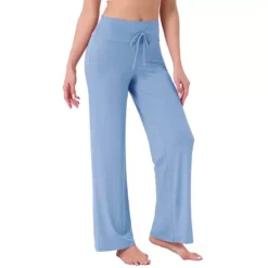 Women's Pajama Pants Wide Leg Drawstring Sweatpant Stretch Palazzo Lounge Trouser Yoga Sleep Bottoms 14 Women's Pajama Pants Wide Leg Drawstring Sweatpant Stretch Palazzo Lounge Trouser Yoga Sleep Bottoms -Fashion Clothing Store 7791091 Light Blue