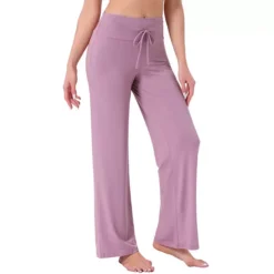 Women's Pajama Pants Wide Leg Drawstring Sweatpant Stretch Palazzo Lounge Trouser Yoga Sleep Bottoms 13 Women's Pajama Pants Wide Leg Drawstring Sweatpant Stretch Palazzo Lounge Trouser Yoga Sleep Bottoms -Fashion Clothing Store 7791091 Purple 1
