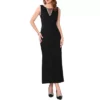 Women's Sleeveless Formal Dress Mesh V Neck Cocktail Evening Wedding Guest Maxi Dress