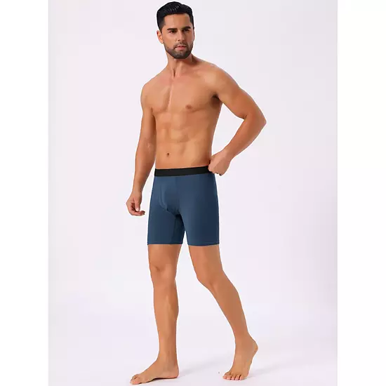 Men's Lightweight Solid Color Soft Stretch Open-fly Basic Boxer Briefs 3 Men's Lightweight Solid Color Soft Stretch Open-fly Basic Boxer Briefs - Image 3