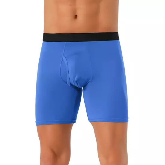 Men's Lightweight Solid Color Soft Stretch Open-fly Basic Boxer Briefs 7 Men's Lightweight Solid Color Soft Stretch Open-fly Basic Boxer Briefs - Image 7