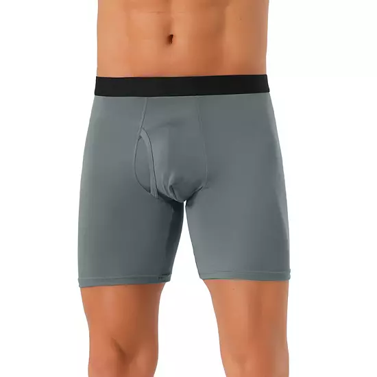 Men's Lightweight Solid Color Soft Stretch Open-fly Basic Boxer Briefs 8 Men's Lightweight Solid Color Soft Stretch Open-fly Basic Boxer Briefs - Image 8