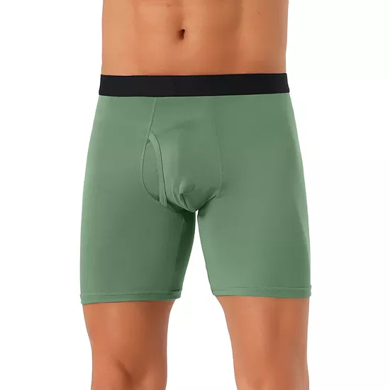 Men's Lightweight Solid Color Soft Stretch Open-fly Basic Boxer Briefs 11 Men's Lightweight Solid Color Soft Stretch Open-fly Basic Boxer Briefs - Image 11