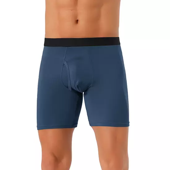 Men's Lightweight Solid Color Soft Stretch Open-fly Basic Boxer Briefs 6 Men's Lightweight Solid Color Soft Stretch Open-fly Basic Boxer Briefs - Image 6