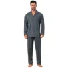 Men's 2 Pieces Long Sleeve Button Down Pocket Pattern Pajamas Set