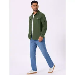 Men's Casual Workwear Long Sleeve Button Down Pockets Fishing Hiking Cargo Work Shirts -Fashion Clothing Store 7793820 ALT2