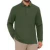 Men's Classic Solid Color Long Sleeves Basic Golf Polo T-Shirts