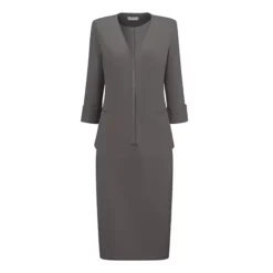 Women's 2 Piece Set Business Suit Pencil Skirt Collarless Work Blazer 12 Women's 2 Piece Set Business Suit Pencil Skirt Collarless Work Blazer -Fashion Clothing Store 7794889 Grey