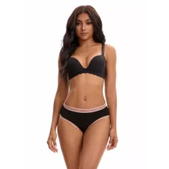 Women's Letter Print Contrast Binding Briefs Mid Rise Leak Proof Underpanties -Fashion Clothing Store 7797984 ALT2