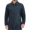 Men's Long Sleeve Full Zip Up Lapel Solid Color Casual Lined Jacket