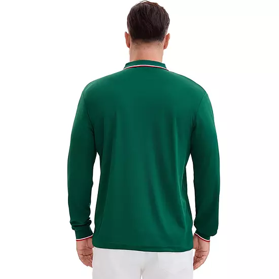 Men's Classic Regular Fit Solid Color Long Sleeves Business Golf Polo Shirt 2 Men's Classic Regular Fit Solid Color Long Sleeves Business Golf Polo Shirt - Image 2