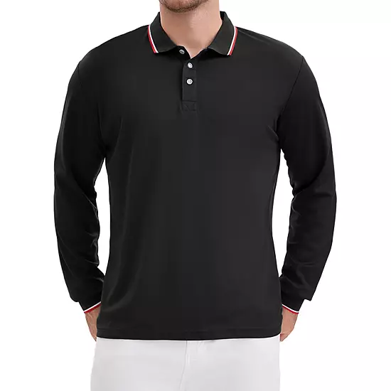 Men's Classic Regular Fit Solid Color Long Sleeves Business Golf Polo Shirt 6 Men's Classic Regular Fit Solid Color Long Sleeves Business Golf Polo Shirt - Image 6
