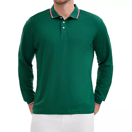 Men's Classic Regular Fit Solid Color Long Sleeves Business Golf Polo Shirt 7 Men's Classic Regular Fit Solid Color Long Sleeves Business Golf Polo Shirt - Image 7