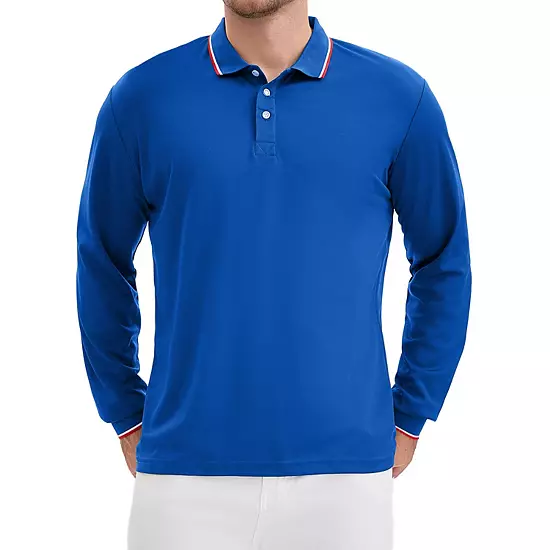 Men's Classic Regular Fit Solid Color Long Sleeves Business Golf Polo Shirt 10 Men's Classic Regular Fit Solid Color Long Sleeves Business Golf Polo Shirt - Image 10