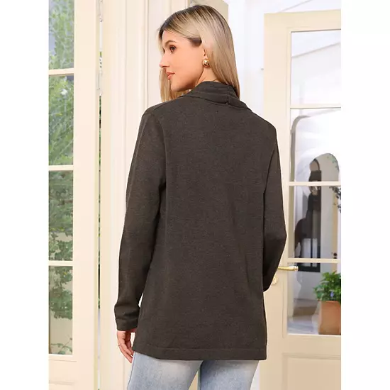 Women's Knit Cardigan Open Front Long Sleeve Lightweight Stretch Sweater Outwear Casual Cardigans 2 Women's Knit Cardigan Open Front Long Sleeve Lightweight Stretch Sweater Outwear Casual Cardigans - Image 2