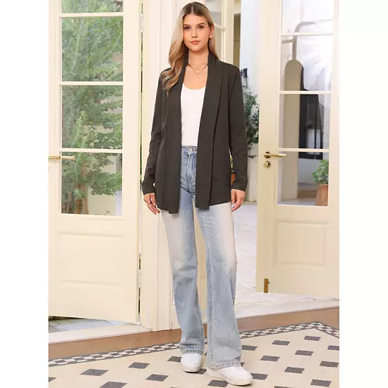 Women's Knit Cardigan Open Front Long Sleeve Lightweight Stretch Sweater Outwear Casual Cardigans 3 Women's Knit Cardigan Open Front Long Sleeve Lightweight Stretch Sweater Outwear Casual Cardigans - Image 3