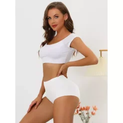 Women's Elastic High-Waisted Seamless Brief Breathable No-Show Hipster Underwear 14 Women's Elastic High-Waisted Seamless Brief Breathable No-Show Hipster Underwear -Fashion Clothing Store 7803475 ALT2