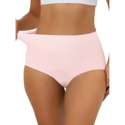Women's Elastic High-Waisted Seamless Brief Breathable No-Show Hipster Underwear 18 Women's Elastic High-Waisted Seamless Brief Breathable No-Show Hipster Underwear -Fashion Clothing Store 7803475 Pink