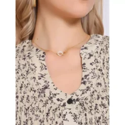 Floral Blouse For Women V Neck Comfy Tee Long Sleeves Shirts Casual Smocked Tunic Tops -Fashion Clothing Store 7806687 ALT3