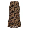 Floral Skirt For Women's Elastic High Waist Mesh Fishtail Fall Winter Elegant Midi Skirt