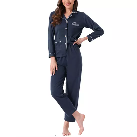 Women's Lounge Set Cotton Ribbed Button Up Long Sleeve Top Pants With Pocket Pajama Set Loungewear 11 Women's Lounge Set Cotton Ribbed Button Up Long Sleeve Top Pants With Pocket Pajama Set Loungewear - Image 11