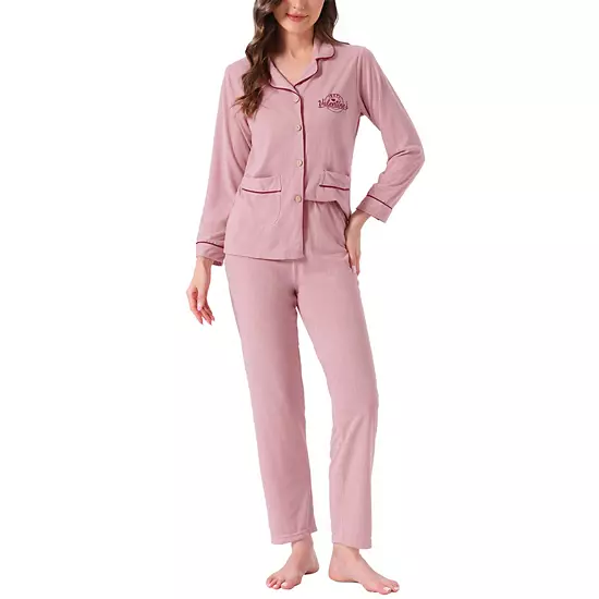 Women's Lounge Set Cotton Ribbed Button Up Long Sleeve Top Pants With Pocket Pajama Set Loungewear 10 Women's Lounge Set Cotton Ribbed Button Up Long Sleeve Top Pants With Pocket Pajama Set Loungewear - Image 10