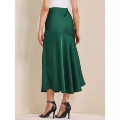 Women's Satin Maxi Skirt Fall High Waist Casual Cocktail Party Wedding Mermaid Long Skirts 10 Women's Satin Maxi Skirt Fall High Waist Casual Cocktail Party Wedding Mermaid Long Skirts -Fashion Clothing Store 7806837 ALT2