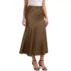 Women's Satin Maxi Skirt Fall High Waist Casual Cocktail Party Wedding Mermaid Long Skirts 13 Women's Satin Maxi Skirt Fall High Waist Casual Cocktail Party Wedding Mermaid Long Skirts -Fashion Clothing Store 7806837 Brown
