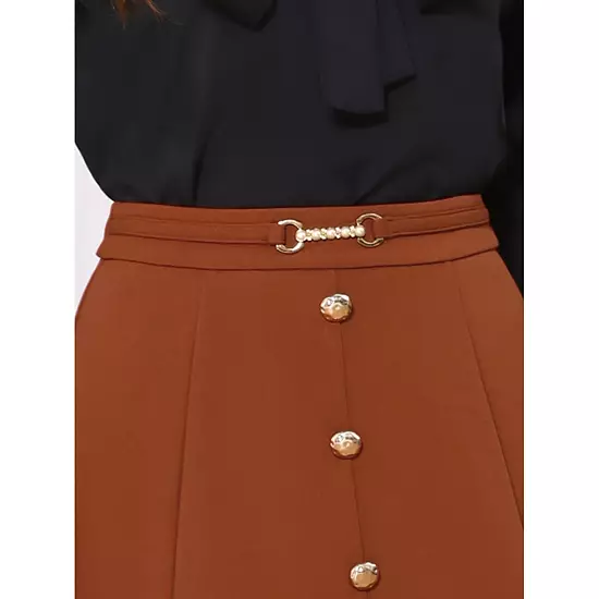 A-Line Midi Flare Skirt For Women's Vintage High Waist Pleated Skirts 4 A-Line Midi Flare Skirt For Women's Vintage High Waist Pleated Skirts - Image 4