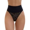 Women's High Waisted Tummy Control Briefs Breathable Stretch Lace Firm Control Thong Shapewear