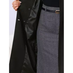 Double Breasted Coat For Women's Notched Lapel Long Sleeve Belted Winter Long Overcoat -Fashion Clothing Store 7807156 ALT3