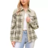 Corduroy Jacket For Women's Flannel Shacket Plaid Button Down Shirts Casual Jackets